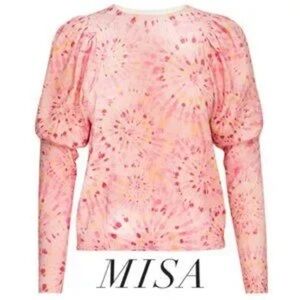 MISA Los Angeles “Kali” Long Sleeve Puff Sleeve Top - Size XS